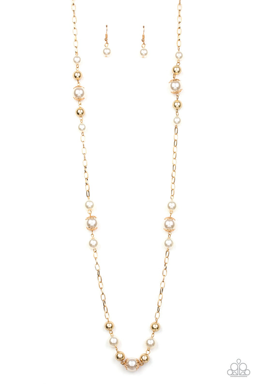 Wall Street Waltz - Gold Paparazzi Necklace