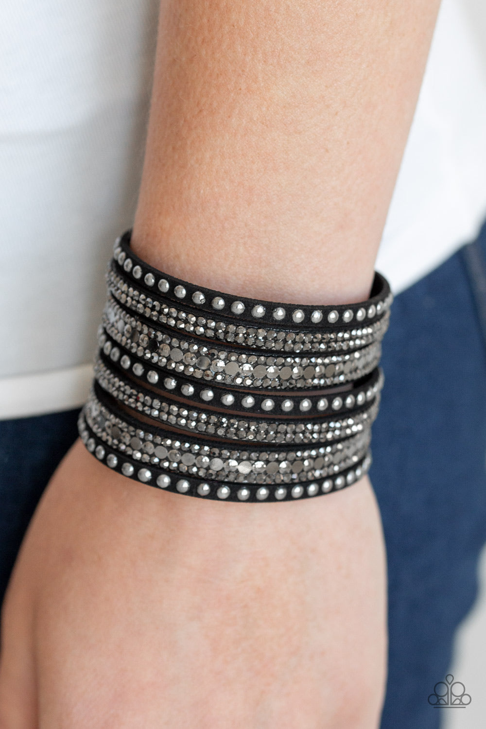 All Hustle and Hairspray - Black Paparazzi Urban Bracelet