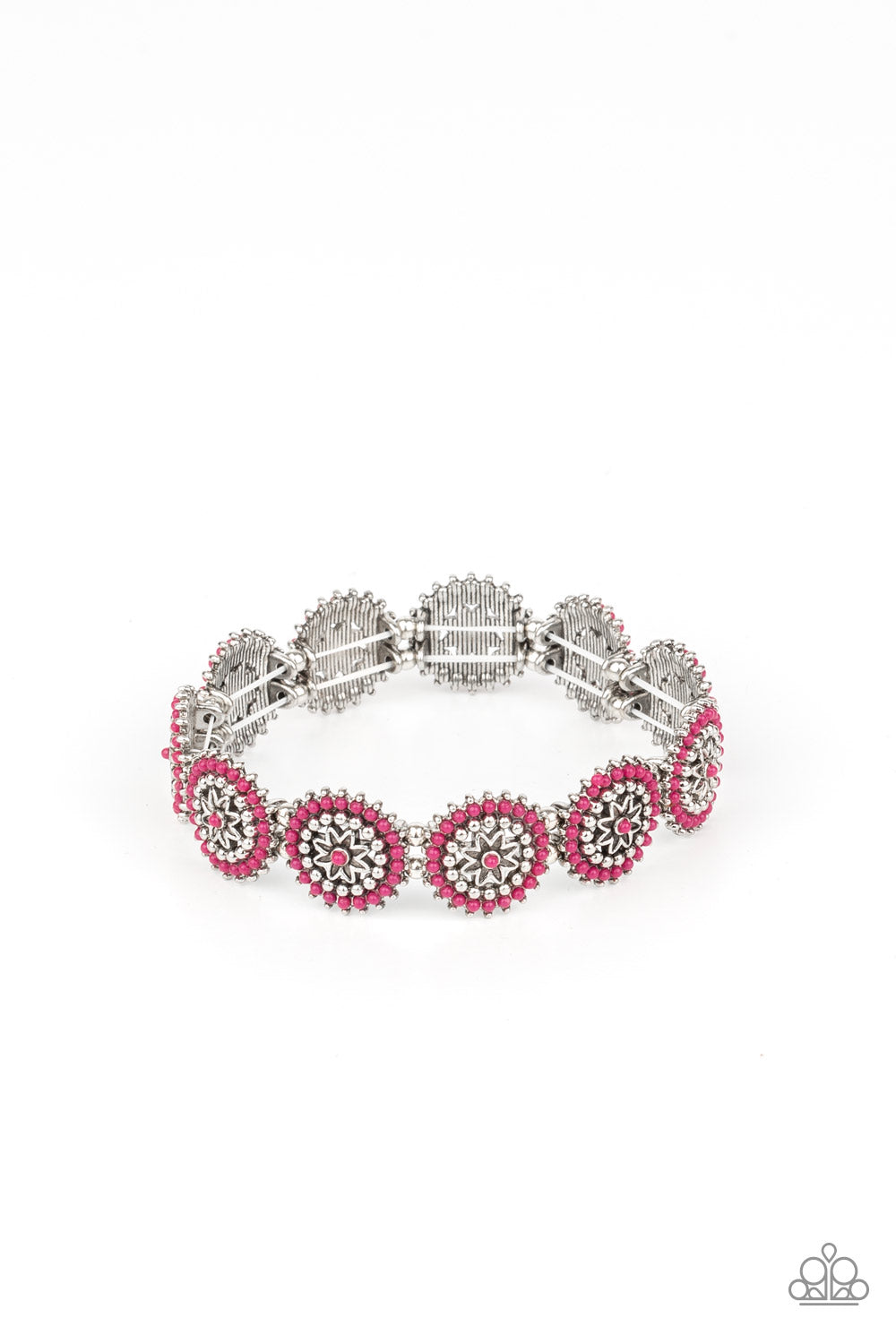 Bohemian Flowerbed - Pink Paparazzi Bracelet