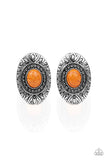 Stone Tiki - Orange Paparazzi Earrings
