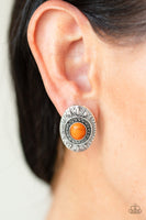 Stone Tiki - Orange Paparazzi Earrings