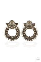 Texture Takeover - Brass Paparazzi Earrings