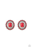 Floral Flamboyance - Red Paparazzi Earrings