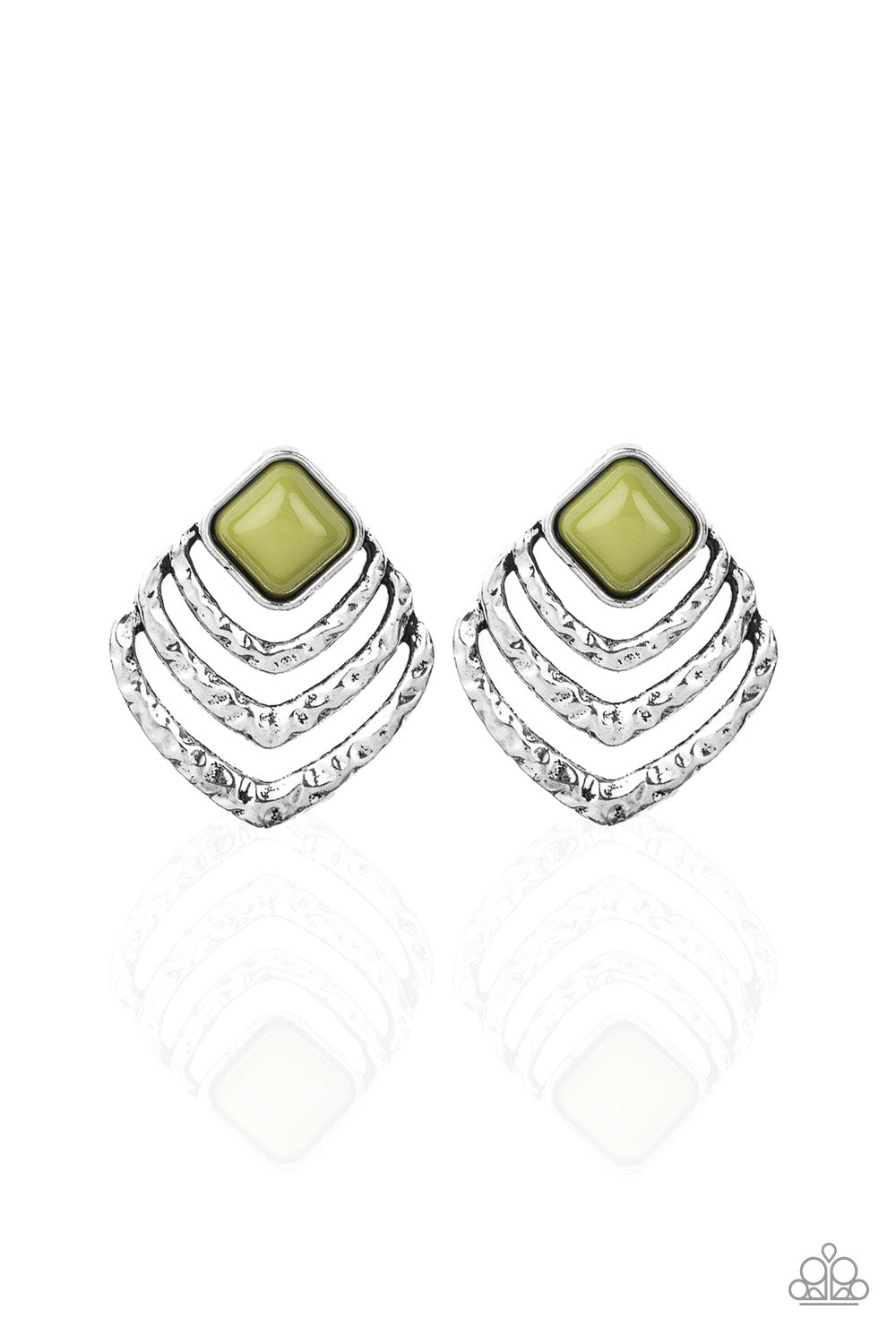 Rebel Ripple - Green Paparazzi Earrings