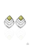 Rebel Ripple - Green Paparazzi Earrings