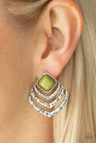 Rebel Ripple - Green Paparazzi Earrings