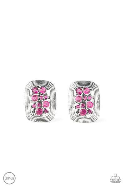 Darling Dazzle - Pink Paparazzi Clip On Earrings