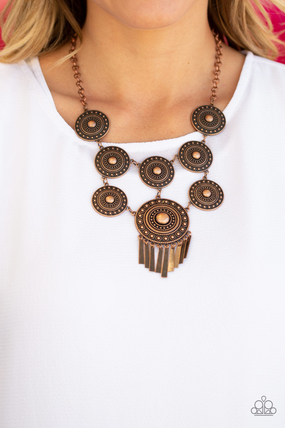Modern Medalist - Copper Paparazzi Necklace