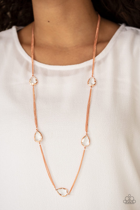 Teardrop Timelessness - Copper Paparazzi Necklace