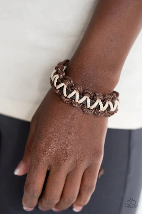 WEAVE It At That Brown Paparazzi Urban Bracelet