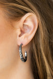 Welcome To Glam Town - Black Paparazzi Hoop Earrings