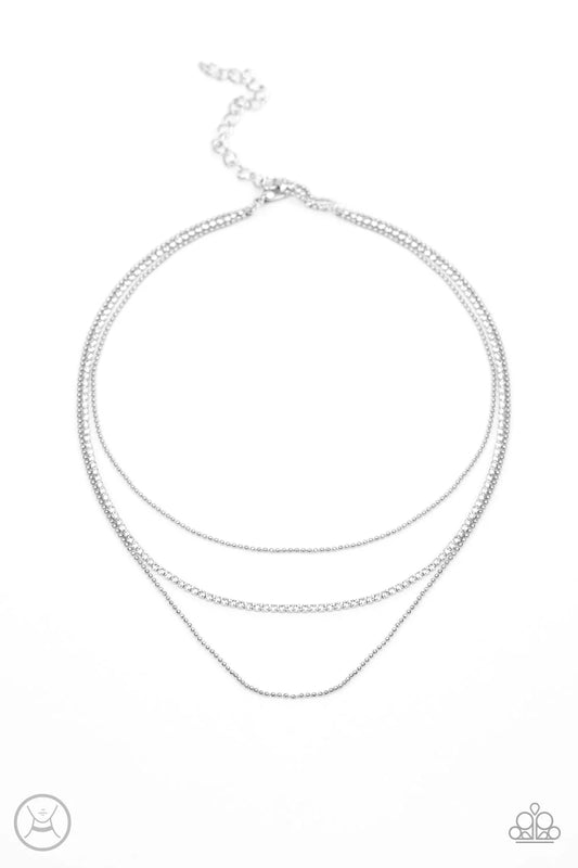 Battle of the Glitz White Paparazzi Choker Necklace
