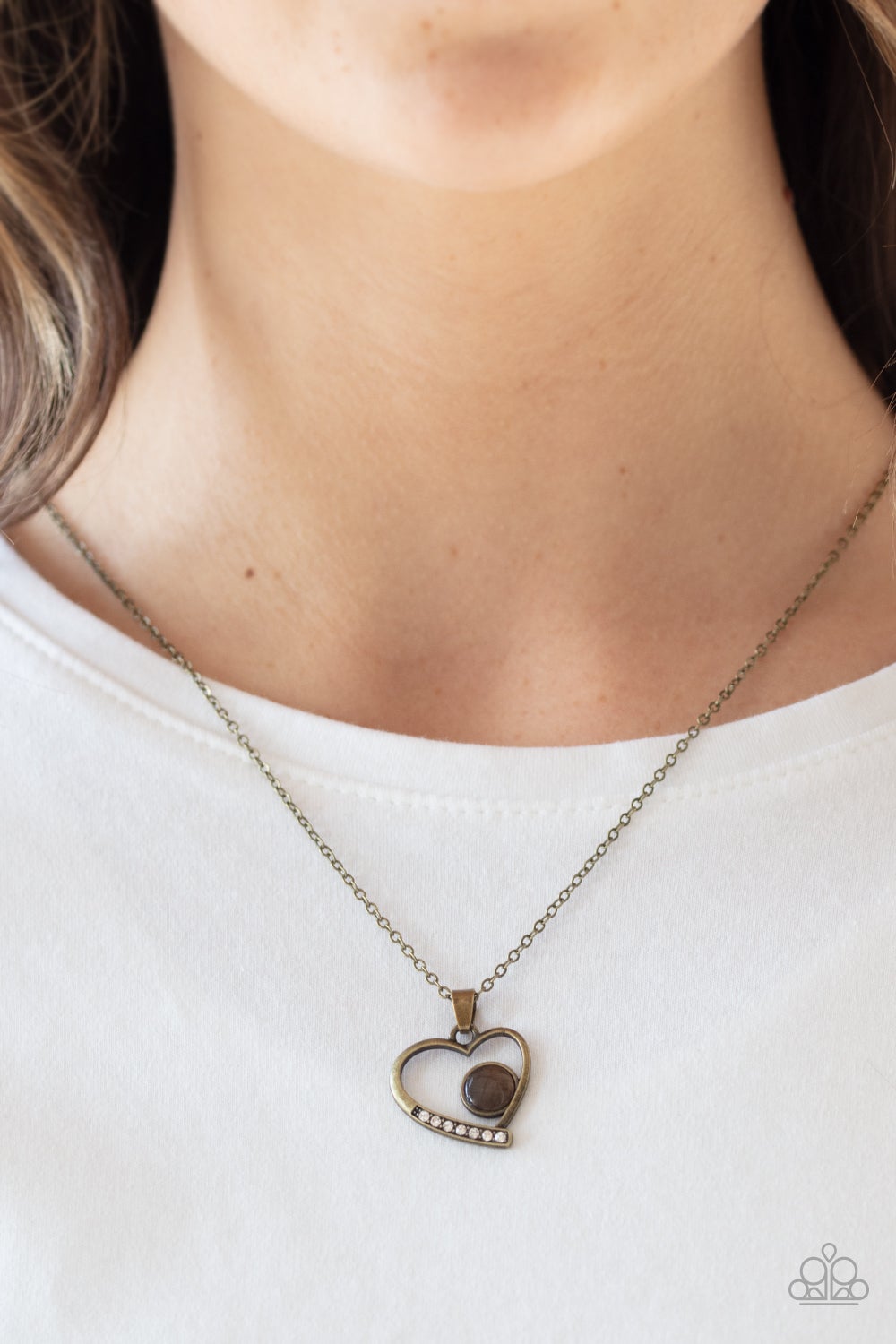 Heart Full of Love Brass Paparazzi Necklace