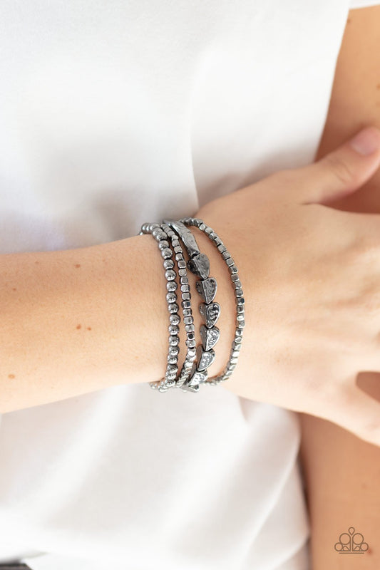 Ancient Heirloom - Black Gunmetal Paparazzi Bracelet