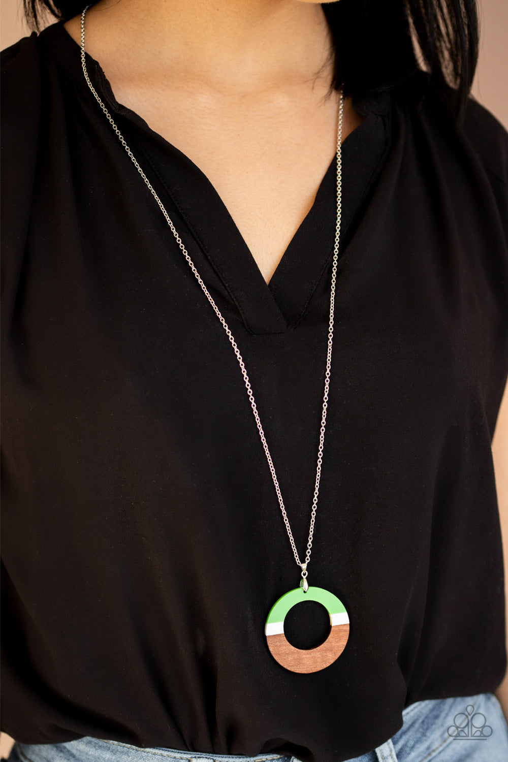 Sail Into The Sunset - Green Paparazzi Necklace