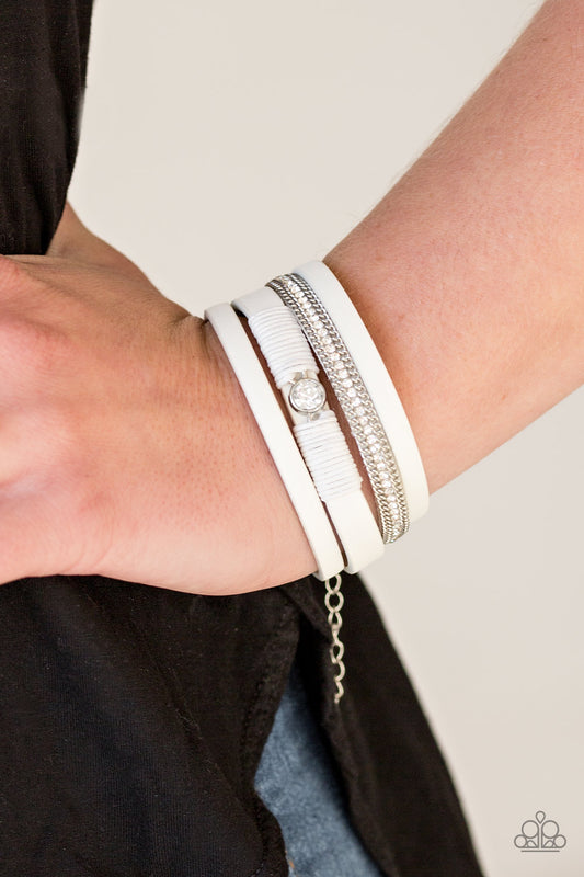 Catwalk Craze – White Paparazzi Bracelet