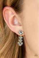 Heartthrob Twinkle - Brass Paparazzi Double-Sided Post Earrings