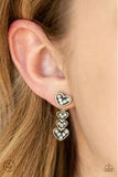Heartthrob Twinkle - Brass Paparazzi Double-Sided Post Earrings