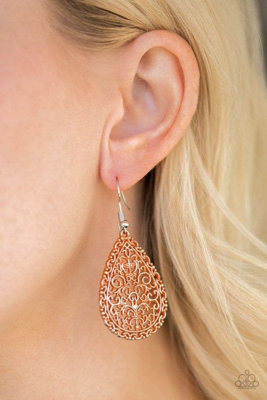 Inde Idol Orange Paparazzi Earrings