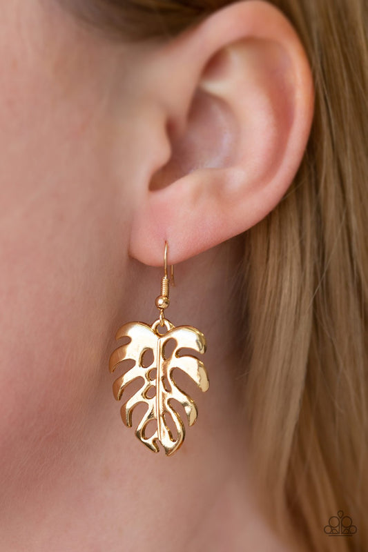 Desert Palms - Gold Paparazzi Earrings