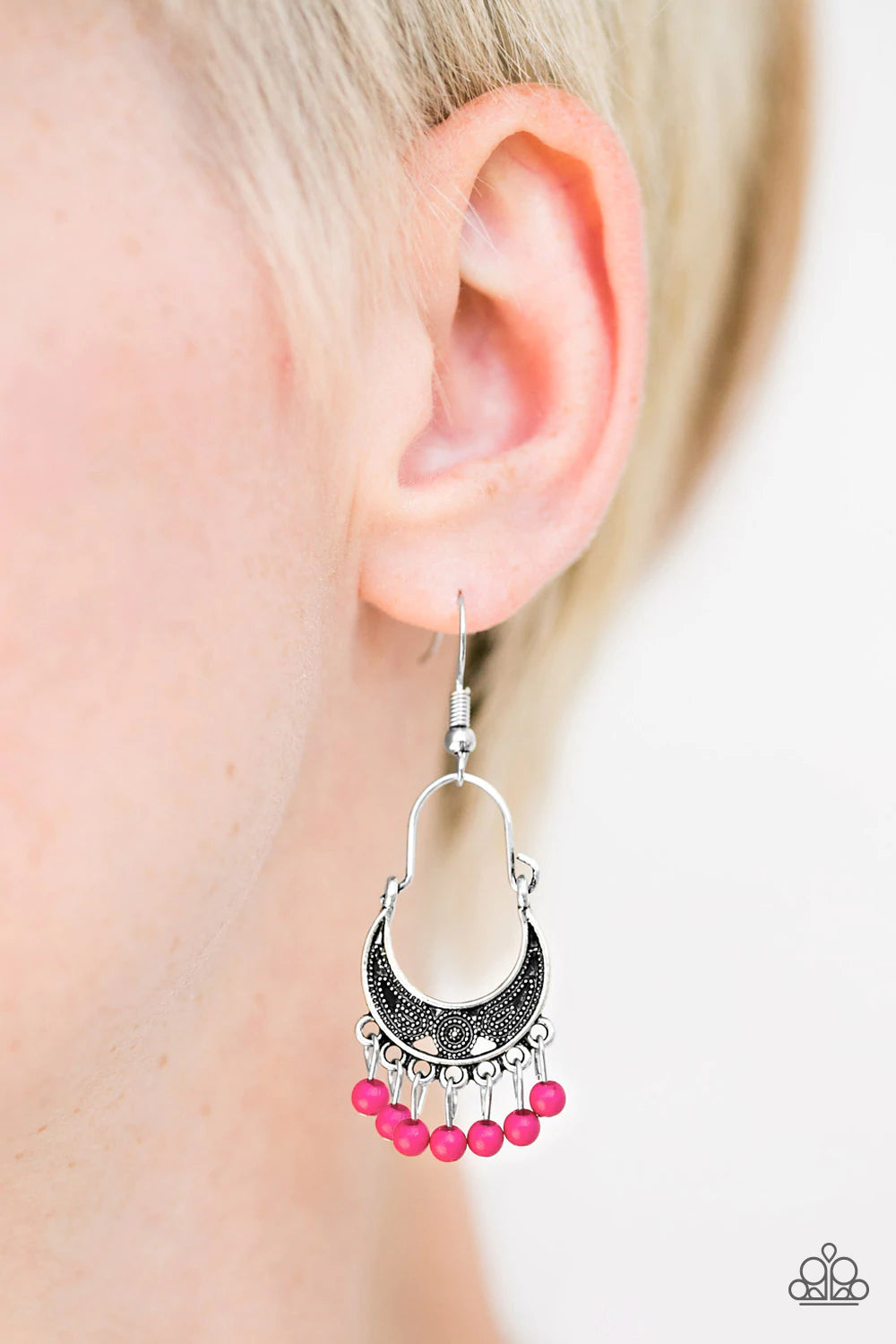 Hopelessly Houston - Pink Paparazzi Earrings