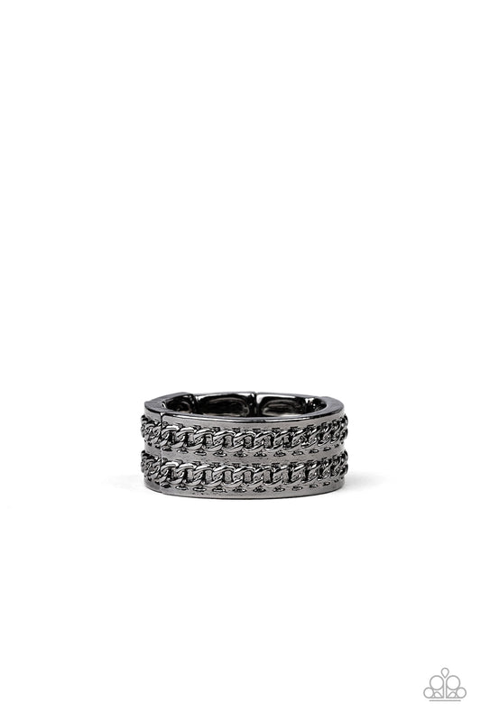 Man vs. Machine - Black Paparazzi Ring