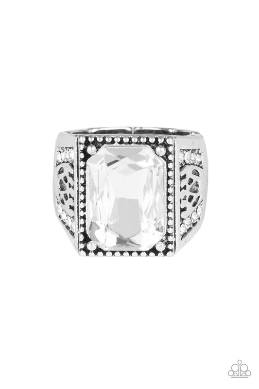 Conquered - White Paparazzi Urban Ring
