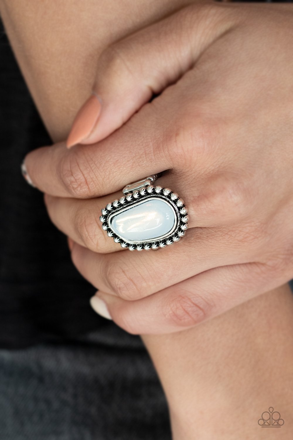 For ETHEREAL! White Paparazzi Ring