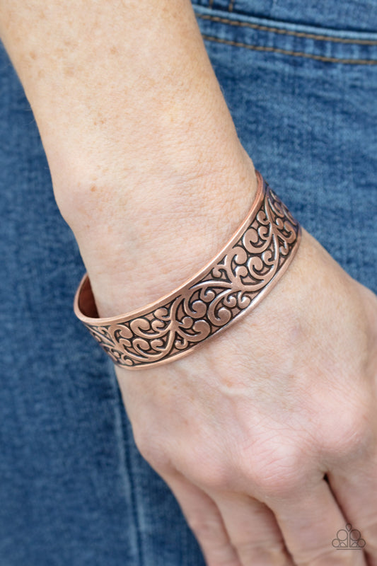 Read The VINE Print - Copper Paparazzi Cuff Bracelet