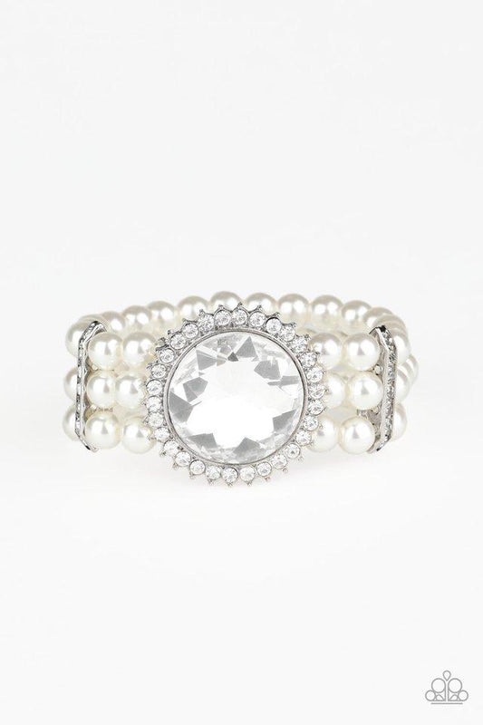 Speechless Sparkle White Paparazzi Bracelet