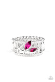 Tilted Twinkle - Pink Paparazzi Ring