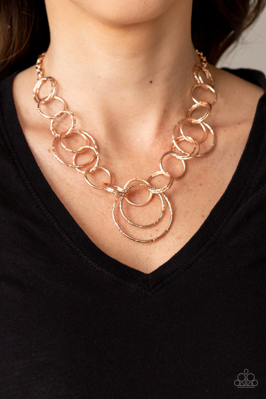 Ringing Relic - Rose Gold Paparazzi Necklace
