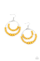 Paradise Party - Yellow Paparazzi Earrings