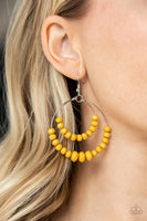 Paradise Party - Yellow Paparazzi Earrings
