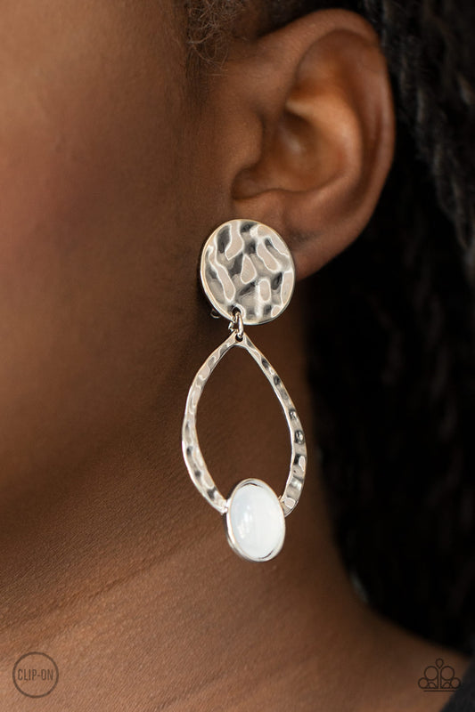 Opal Obsession - White Paparazzi Clip on Earrings