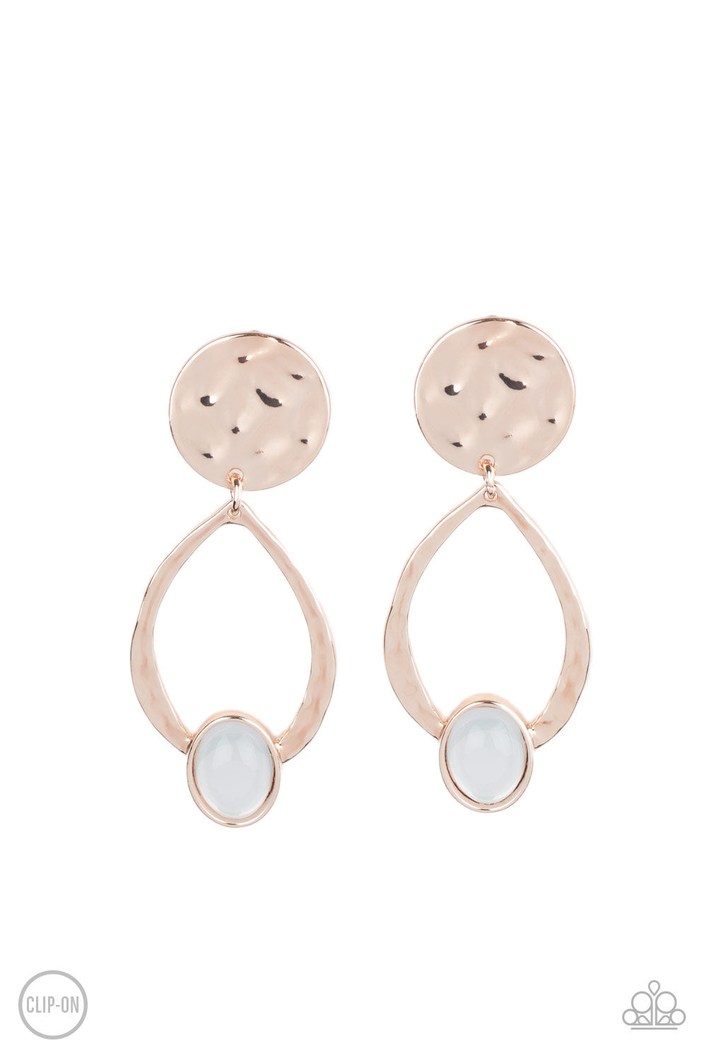 Opal Obsession - Rose Gold Paparazzi Clip On Earrings