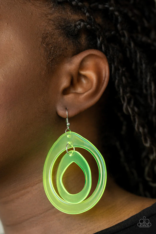 Show Your True NEONS Yellow Paparazzi Earrings
