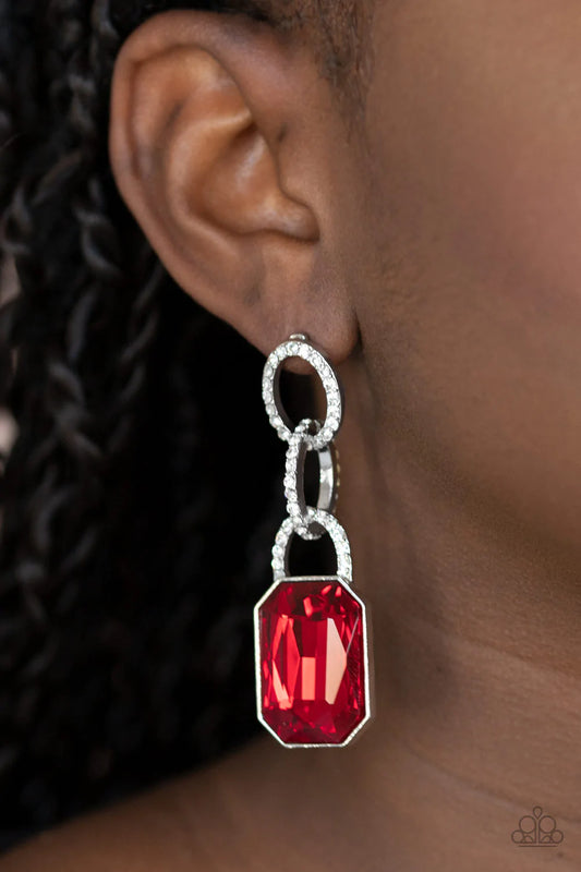 Superstar Status Red Paparazzi Earrings