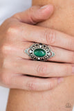 Elegantly Enchanted - Green Paparazzi Ring