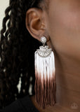 DIP It Up - Brown Paparazzi Fringe Earrings