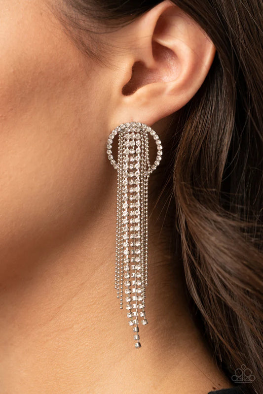 Dazzle by Default White Paparazzi Earrings