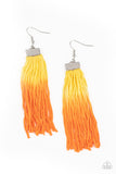 Dual Immersion - Yellow Paparazzi Fringe Earrings