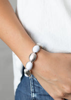 Decadently Dewy - White Paparazzi Bracelet