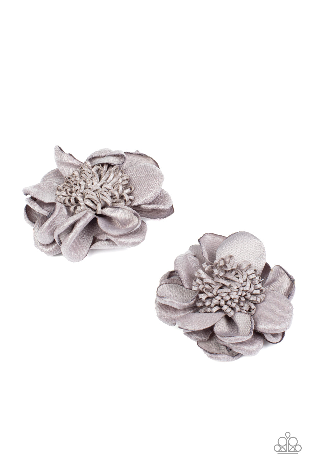 Full On Floral - Silver Paparazzi Hair Clip