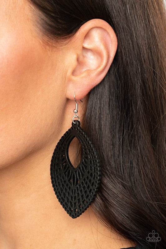 One Beach At A Time - Black Paparazzi Earrings