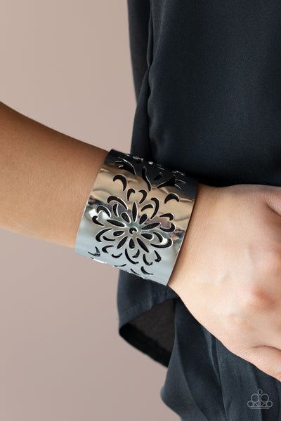Get Your Bloom On - Black Paparazzi Cuff Bracelet