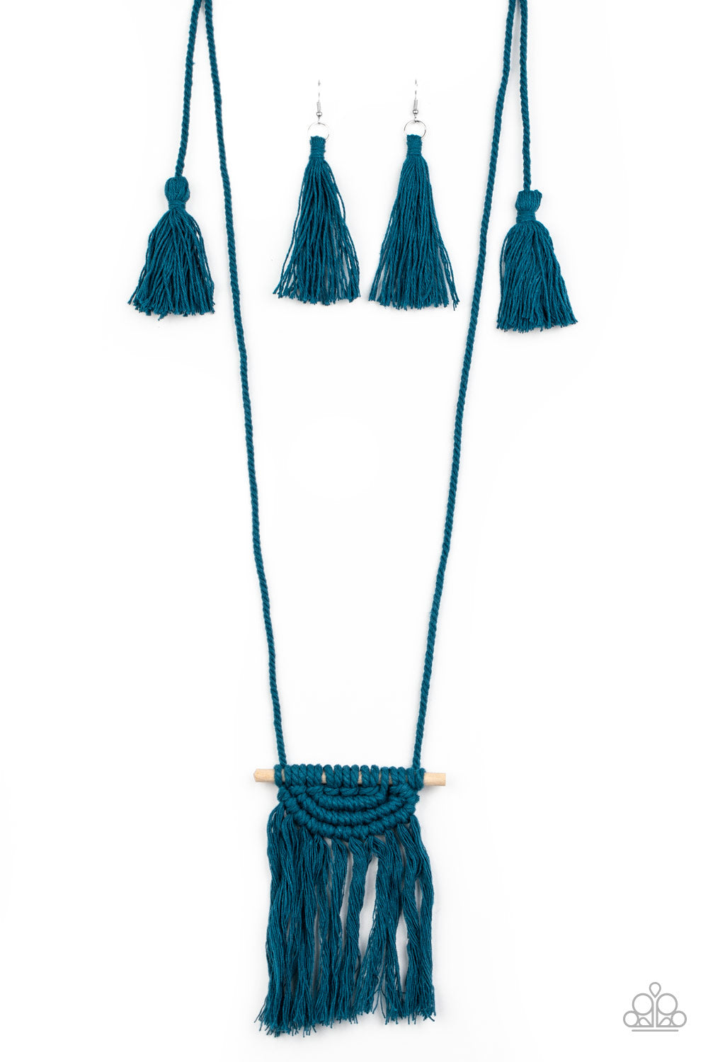 Between You and MACRAME - Blue Paparazzi Necklace