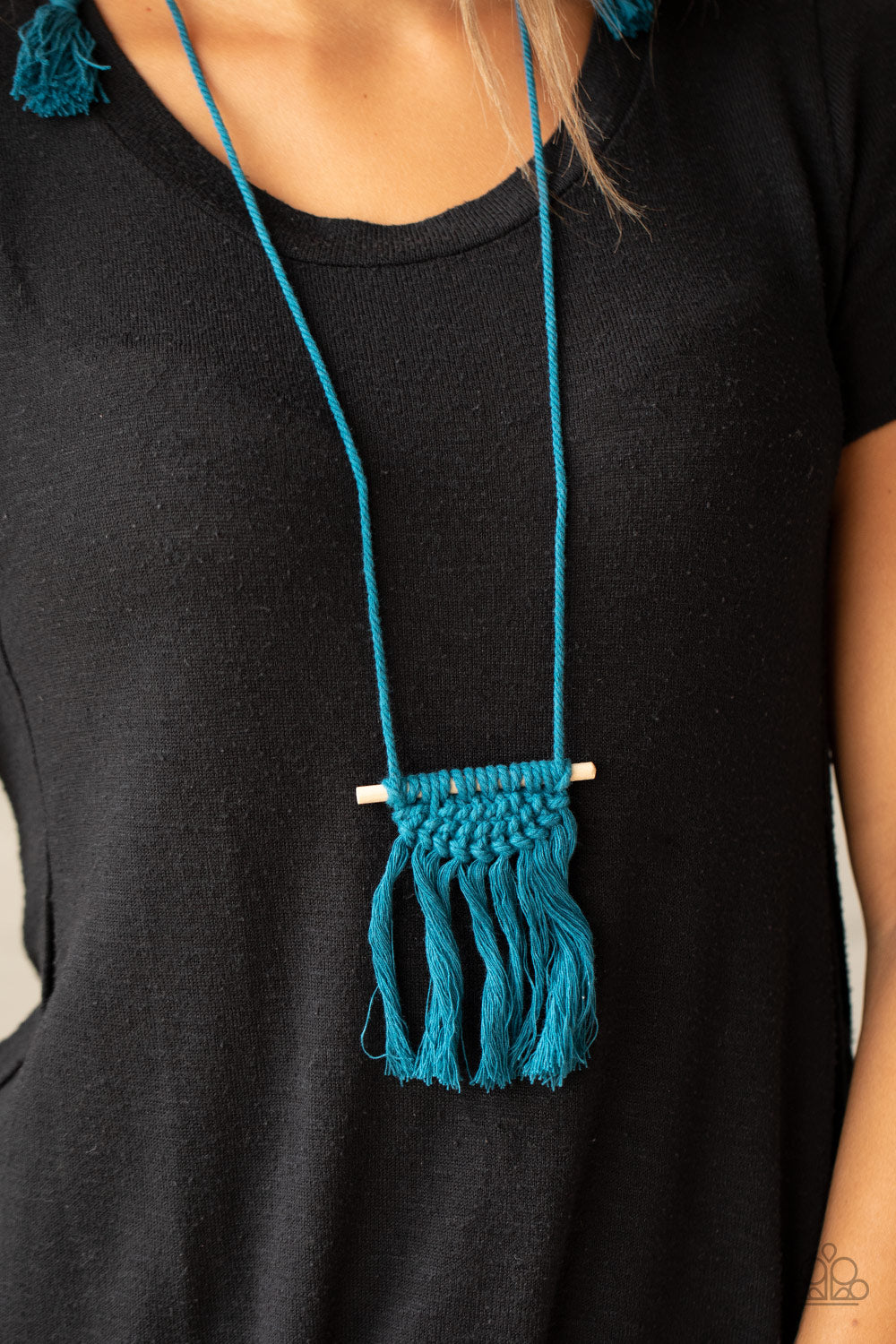 Between You and MACRAME - Blue Paparazzi Necklace