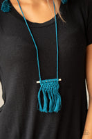 Between You and MACRAME - Blue Paparazzi Necklace