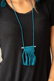 Between You and MACRAME - Blue Paparazzi Necklace
